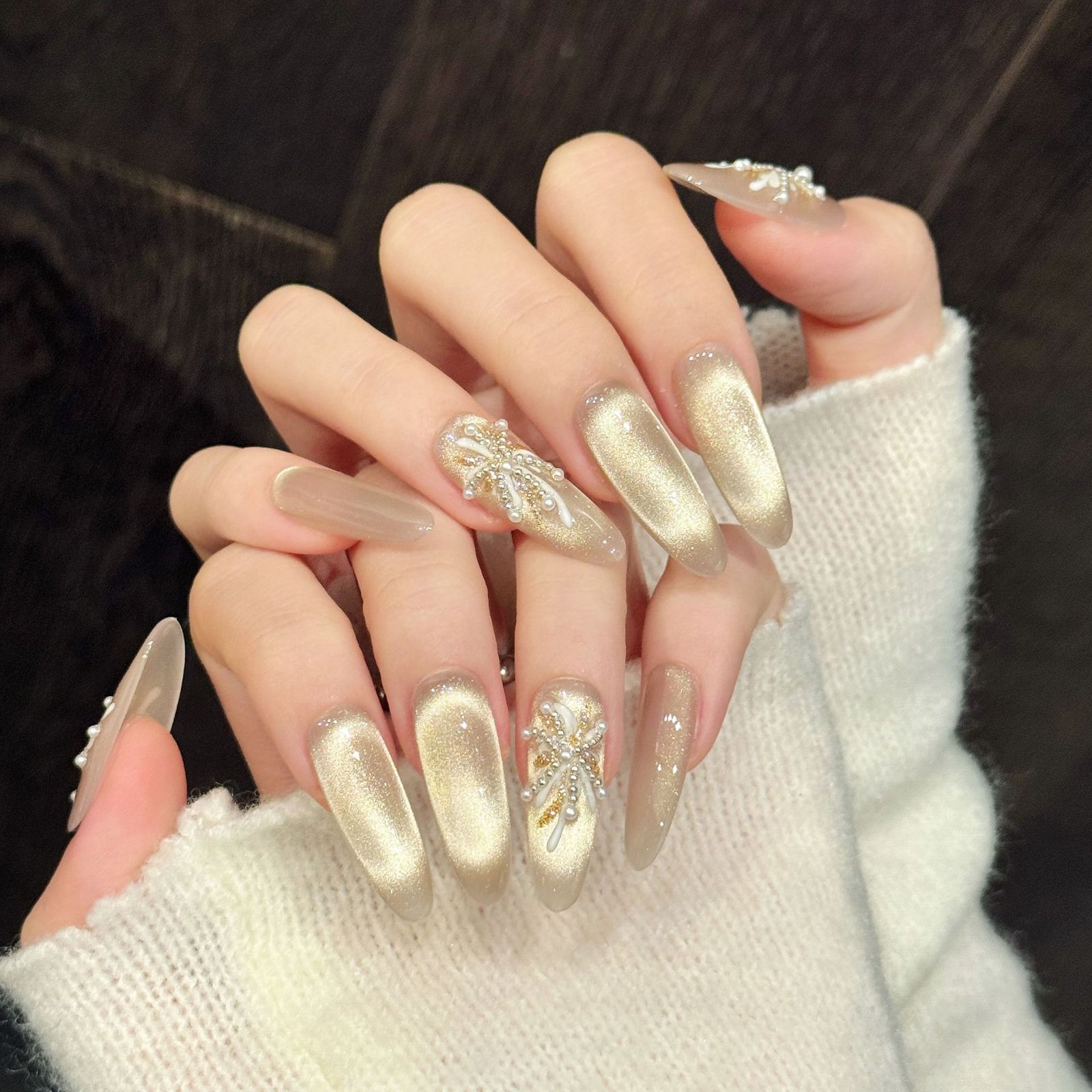 Cat Eye Ice Transparent Detachable Nail Art Patches - Handmade Wearing Nail Art - Image 2